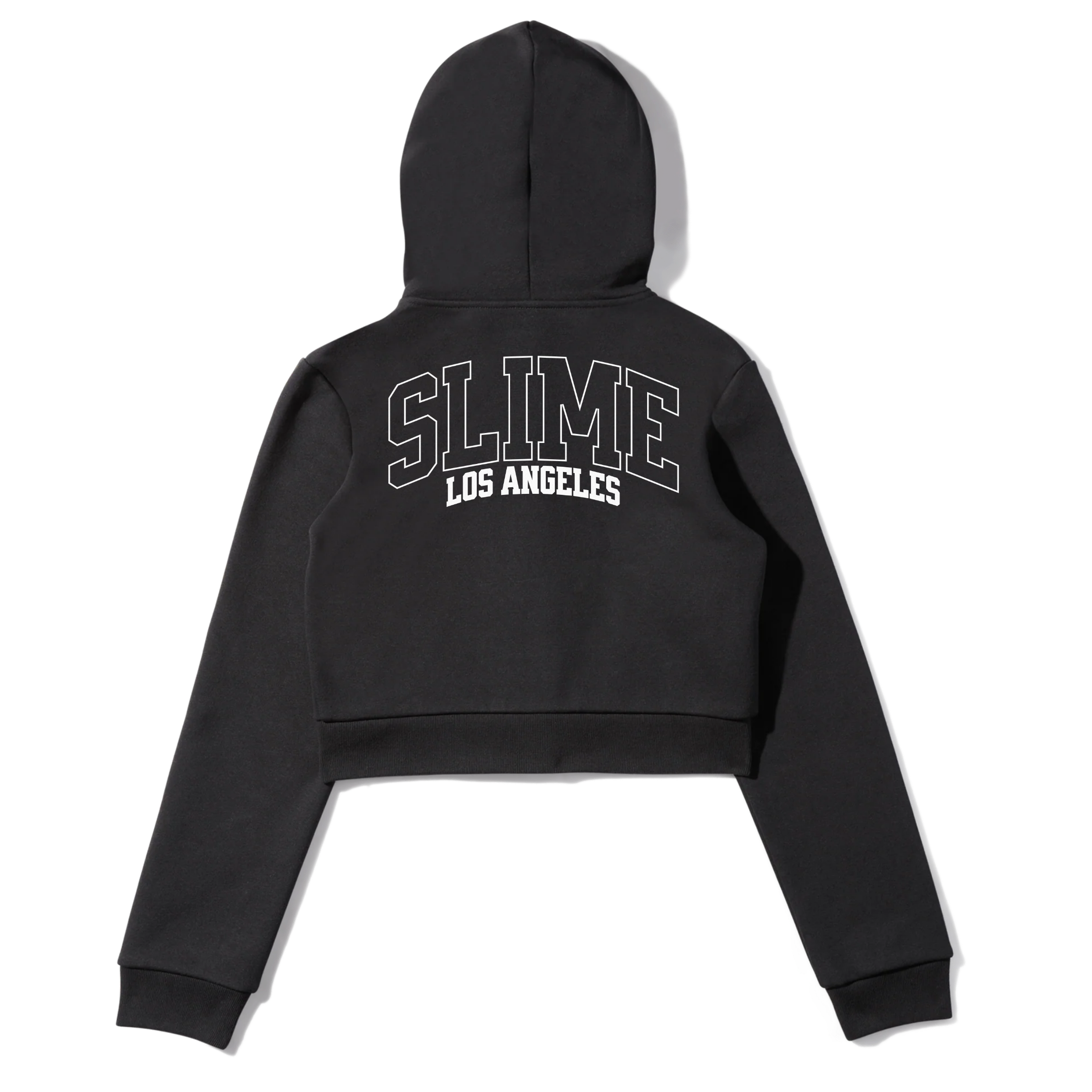 University Full Zip Crop Hoodie